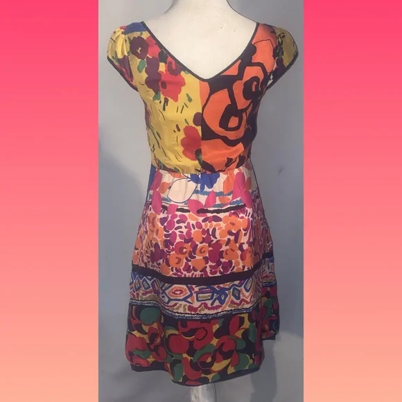 Moulinette Soeurs silk Dress Women Size 4 - Picture 4 of 8